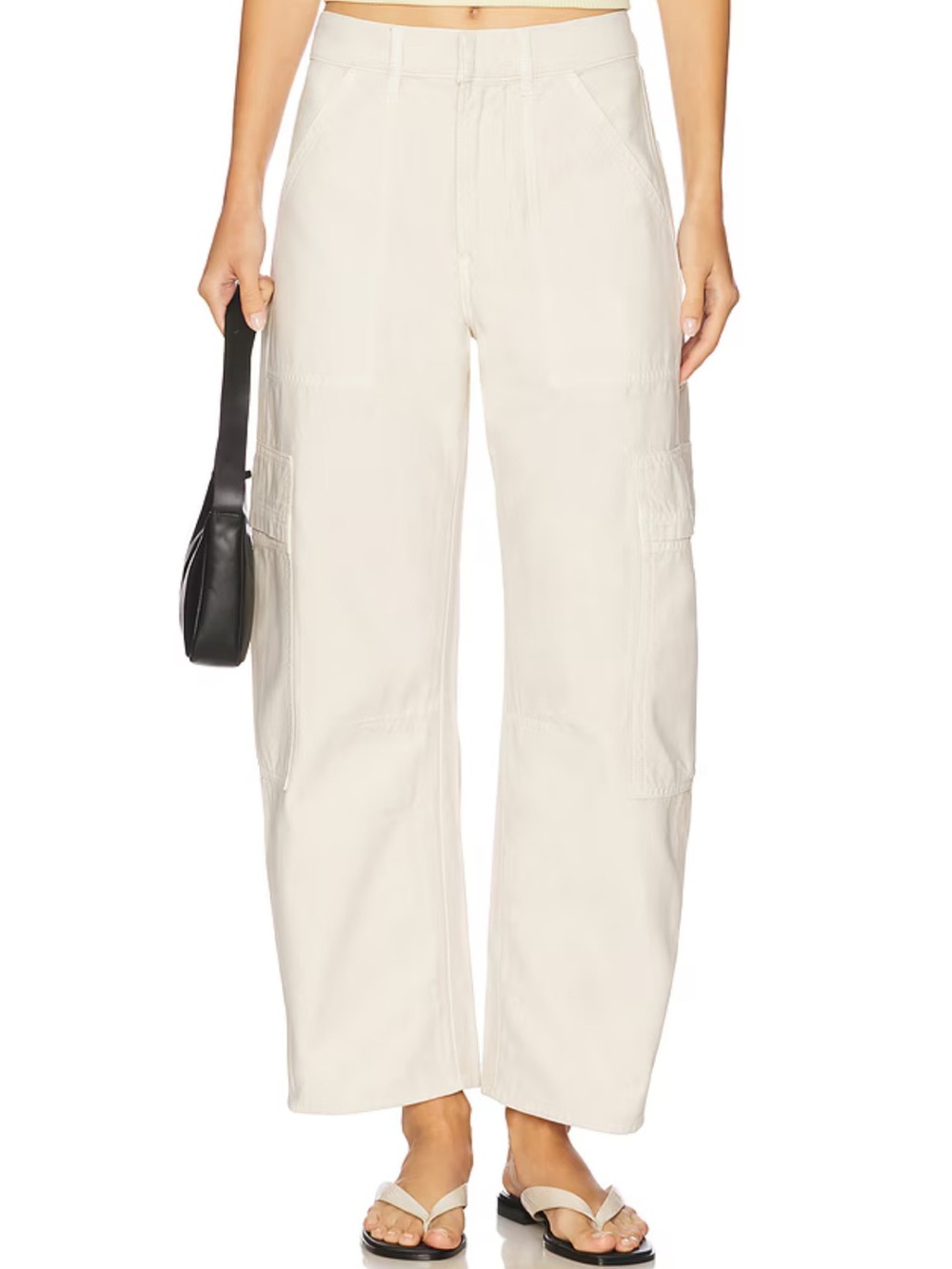 Citizens Of Humanity White Wide-Leg Barrel Cargo Pants Marcelle Cargo Pant